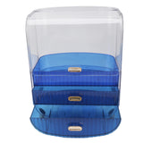 Beauty Organizer Home Dormitory Dresser Storage Case Facial Mask Lipstick Lid Drawers Commodity Shelf Blue