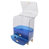 Beauty Organizer Home Dormitory Dresser Storage Case Facial Mask Lipstick Lid Drawers Commodity Shelf Blue