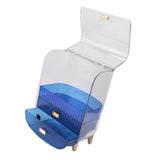 Beauty Organizer Home Dormitory Dresser Storage Case Facial Mask Lipstick Lid Drawers Commodity Shelf Blue