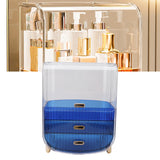 Beauty Organizer Home Dormitory Dresser Storage Case Facial Mask Lipstick Lid Drawers Commodity Shelf Blue