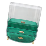 Beauty Organizer Home Dormitory Dresser Storage Case Facial Mask Lipstick Lid Drawers Commodity Shelf Green