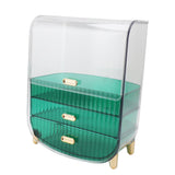 Beauty Organizer Home Dormitory Dresser Storage Case Facial Mask Lipstick Lid Drawers Commodity Shelf Green