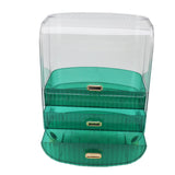 Beauty Organizer Home Dormitory Dresser Storage Case Facial Mask Lipstick Lid Drawers Commodity Shelf Green