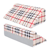 Wedge Pillow R Shaped Removable Slip Resistance Plaid Pattern Bedsore Turning Wedge Pillow for Side Sleepers 50x25x15cm / 19.7x9.8x5.9in