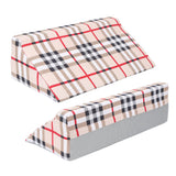 Wedge Pillow R Shaped Removable Slip Resistance Plaid Pattern Bedsore Turning Wedge Pillow for Side Sleepers 50x25x15cm / 19.7x9.8x5.9in