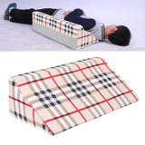 Wedge Pillow R Shaped Removable Slip Resistance Plaid Pattern Bedsore Turning Wedge Pillow for Side Sleepers 50x25x15cm / 19.7x9.8x5.9in