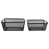 3pcs Metal Wire Storage Basket Large Capacity Decorative Sturdy Iron Art Storage Basket for Books Snacks Makeup Black In Australia - Darrahopens