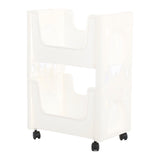 Storage Cart Large Capacity Thickened Mobile Storage Rack with Lockable Casters for Books Toys Seasoning Bottles 2 Tier White In Australia - Darrahopens