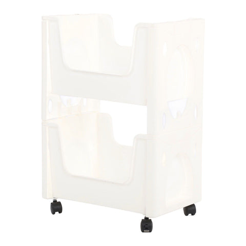 Storage Cart Large Capacity Thickened Mobile Storage Rack with Lockable Casters for Books Toys Seasoning Bottles 2 Tier White In Australia - Darrahopens