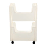 Storage Cart Large Capacity Thickened Mobile Storage Rack with Lockable Casters for Books Toys Seasoning Bottles 2 Tier White