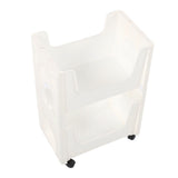 Storage Cart Large Capacity Thickened Mobile Storage Rack with Lockable Casters for Books Toys Seasoning Bottles 2 Tier White