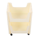 Storage Cart Large Capacity Thickened Mobile Storage Rack with Lockable Casters for Books Toys Seasoning Bottles 2 Tier Beige In Australia - Darrahopens