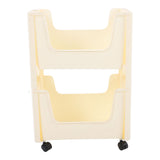 Storage Cart Large Capacity Thickened Mobile Storage Rack with Lockable Casters for Books Toys Seasoning Bottles 2 Tier Beige
