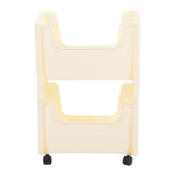 Storage Cart Large Capacity Thickened Mobile Storage Rack with Lockable Casters for Books Toys Seasoning Bottles 2 Tier Beige
