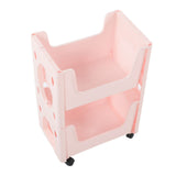 Storage Cart Large Capacity Thickened Mobile Storage Rack with Lockable Casters for Books Toys Seasoning Bottles 2 Tier Pink In Australia - Darrahopens