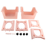 Storage Cart Large Capacity Thickened Mobile Storage Rack with Lockable Casters for Books Toys Seasoning Bottles 2 Tier Pink