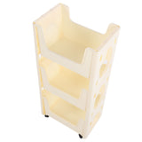 Storage Cart Large Capacity Thickened Mobile Storage Rack with Lockable Casters for Books Toys Seasoning Bottles 3 Tier Beige In Australia - Darrahopens