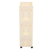 Storage Cart Large Capacity Thickened Mobile Storage Rack with Lockable Casters for Books Toys Seasoning Bottles 3 Tier Beige