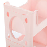Storage Cart Large Capacity Thickened Mobile Storage Rack with Lockable Casters for Books Toys Seasoning Bottles 3 Tier Pink In Australia - Darrahopens
