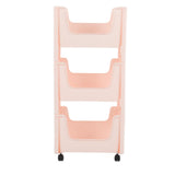 Storage Cart Large Capacity Thickened Mobile Storage Rack with Lockable Casters for Books Toys Seasoning Bottles 3 Tier Pink In Australia - Darrahopens