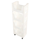 Storage Cart Large Capacity Thickened Mobile Storage Rack with Lockable Casters for Books Toys Seasoning Bottles 4 Tier White In Australia - Darrahopens