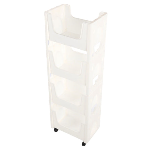 Storage Cart Large Capacity Thickened Mobile Storage Rack with Lockable Casters for Books Toys Seasoning Bottles 4 Tier White In Australia - Darrahopens