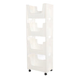 Storage Cart Large Capacity Thickened Mobile Storage Rack with Lockable Casters for Books Toys Seasoning Bottles 4 Tier White