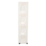 Storage Cart Large Capacity Thickened Mobile Storage Rack with Lockable Casters for Books Toys Seasoning Bottles 4 Tier White