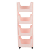 Storage Cart Large Capacity Thickened Mobile Storage Rack with Lockable Casters for Books Toys Seasoning Bottles 4 Tier Pink In Australia - Darrahopens