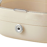 Cosmetic Storage Box with Drawer Transparent Cover Portable Makeup Organizer Display Case Cream White