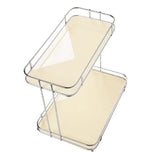 Desktop Storage Rack Iron Acrylic 2 Tier Thickened Multifunctional Countertop Shelf Organizer for Bedroom Kitchen Bathroom Cream White In Australia - Darrahopens