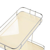 Desktop Storage Rack Iron Acrylic 2 Tier Thickened Multifunctional Countertop Shelf Organizer for Bedroom Kitchen Bathroom Cream White