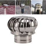 Chimney Rotating Ventilator Cap Stainless Steel Anti Downdraught Chimney Cap with Clamp Thickened 150 Type