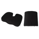 Seat Cushion and Lumbar Support Pillow Black Suede Memory Foam Reduce Tailbone Pressure Chair Pads for Office Car