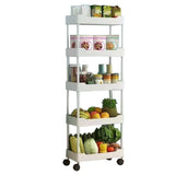 5 Tier Rolling Utility Cart with Wheels Rolling Storage Cart Organizer for Home Office