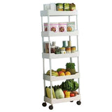5 Tier Rolling Utility Cart with Wheels Rolling Storage Cart Organizer for Home Office