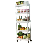 5 Tier Rolling Utility Cart with Wheels Rolling Storage Cart Organizer for Home Office In Australia - Darrahopens