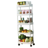 5 Tier Rolling Utility Cart with Wheels Rolling Storage Cart Organizer for Home Office