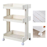 3 Tier Storage Trolley Multifunctional Large Capacity Rolling Cart with Wheels for Beauty Salon Kitchen Bathroom Office In Australia - Darrahopens