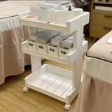 3 Tier Storage Trolley Multifunctional Large Capacity Rolling Cart with Wheels for Beauty Salon Kitchen Bathroom Office