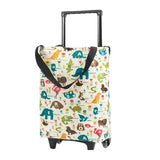 Shopping Cart Foldable Portable Grocery Cart Oxford Fabric Shopping Trolley with Wheels Extendable Handle for Travel Cartoon Animal