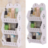 Wall Mounted Bathroom Shelf Waterproof Rustproof Adjustable Layer Height Storage Rack for Toilet Bedroom