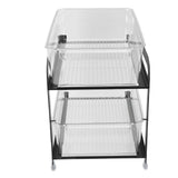 2 Tier Storage Organizer 2 Tier Cups Mugs Drying Rack Desktop Water Cup Holde RHousehold Pull Tea Cup Storage Rack Black In Australia - Darrahopens