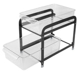 2 Tier Storage Organizer 2 Tier Cups Mugs Drying Rack Desktop Water Cup Holde RHousehold Pull Tea Cup Storage Rack Black