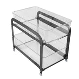 2 Tier Storage Organizer 2 Tier Cups Mugs Drying Rack Desktop Water Cup Holde RHousehold Pull Tea Cup Storage Rack Black