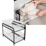 2 Tier Storage Organizer 2 Tier Cups Mugs Drying Rack Desktop Water Cup Holde RHousehold Pull Tea Cup Storage Rack Black