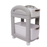 Thickened Enlarged Basket Shelf Cart Multi Layers Storage Rack Removable Floor Standing Multi Layer Organizer with Wheels 2 Layers