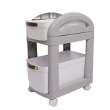 Thickened Enlarged Basket Shelf Cart Multi Layers Storage Rack Removable Floor Standing Multi Layer Organizer with Wheels 2 Layers