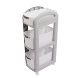 Thickened Enlarged Basket Shelf Cart Multi Layers Storage Rack Removable Floor Standing Multi Layer Organizer with Wheels 3 Layers
