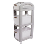 Thickened Enlarged Basket Shelf Cart Multi Layers Storage Rack Removable Floor Standing Multi Layer Organizer with Wheels 3 Layers